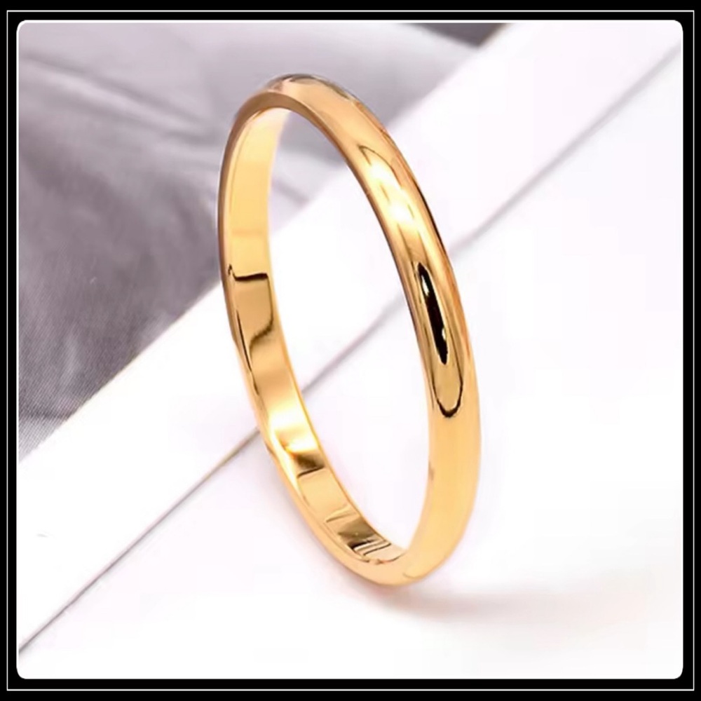 GOLD SIMPLE MINIMALIST PROMISE ENGAGEMENT WEDDING BAND RING